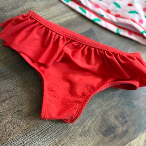 Starting Out Cherry Print 2 piece swimsuit Rashgaurd & ruffle bottom see INFO - Picture 8 of 8